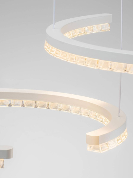 Nova Luce LED Pendelleuchte Greamy dimmbar 49W warmweiss 3000K Weiß Aluminium 93x65cm 9030961