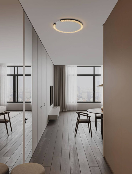 Nova Luce LED Deckenleuchte Greamy dimmbar 21W warmweiss 3000K Schwarz Aluminium Ø46cm 9030962