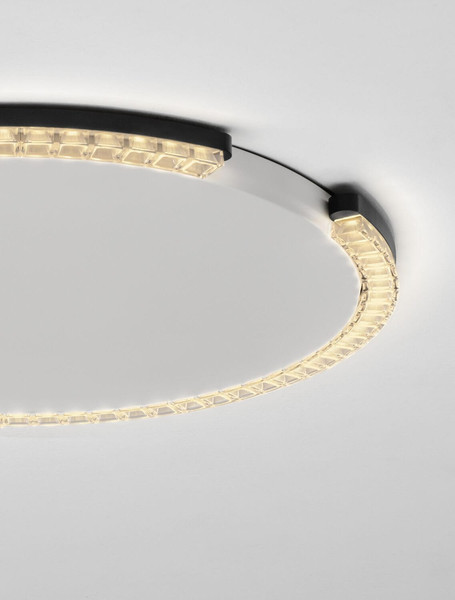 Nova Luce LED Deckenleuchte Greamy dimmbar 30W warmweiss 3000K Schwarz Aluminium Ø65cm 9030965