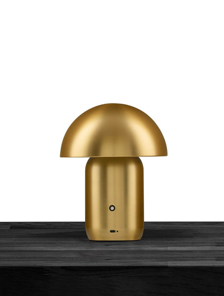 Nova Luce LED Akku-Tischleuchte Pois dimmbar 2W warmweiss 3000K Gold Stahl Ø20cm 9050170