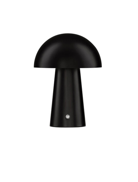 Nova Luce LED Akku-Tischleuchte Ande dimmbar 2W warmweiss 3000K Schwarz Stahl Ø16cm 9050175