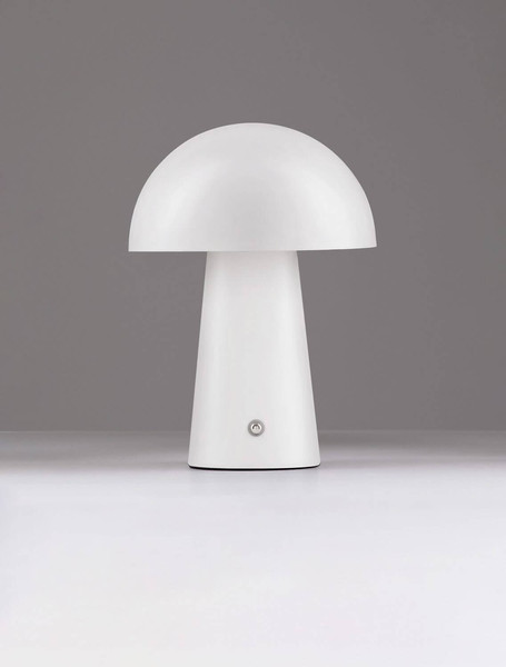 Nova Luce LED Akku-Tischleuchte Ande dimmbar 2W warmweiss 3000K Weiß Stahl Ø16cm 9050176