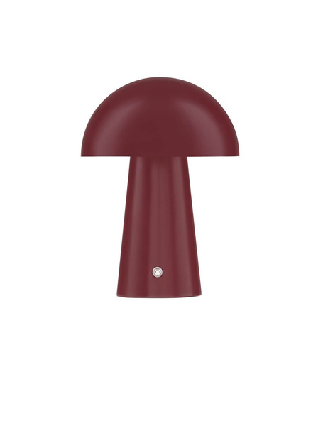 Nova Luce LED Akku-Tischleuchte Ande dimmbar 2W warmweiss 3000K Bordeaux Stahl Ø16cm 9050177