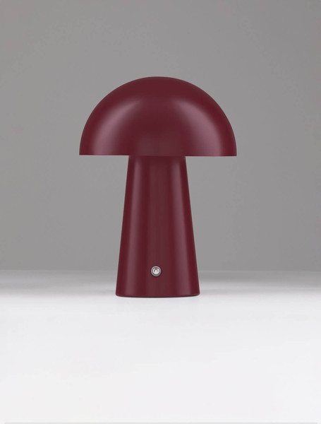 Nova Luce LED Akku-Tischleuchte Ande dimmbar 2W warmweiss 3000K Bordeaux Stahl Ø16cm 9050177
