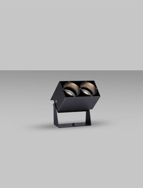 Nova Luce LED Akzentleuchte Ander schwenkbar 10W CCT warm-/neutralweiss 3000/4000/5000K IP65 Schwarz Aluminium 16,5x13,5cm 9050702