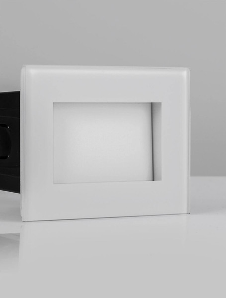 Nova Luce LED Wandeinbauleuchte Olin 3W warmweiss 3000K IP65 Weiß Aluminium 10x8cm 9050706