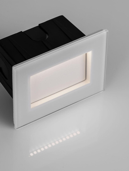 Nova Luce LED Wandeinbauleuchte Olin 3W warmweiss 3000K IP65 Weiß Aluminium 10x8cm 9050706