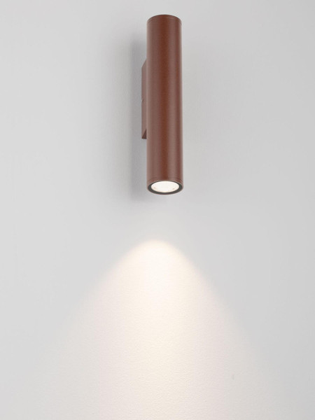 Nova Luce LED Außen-Wandleuchte Torrin 3W 240lm warmweiss 3000K IP65 salzwasserfest Cortenstahl Aluminium Ø4,5cm 9050714