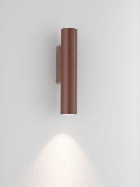 Nova Luce LED Außen-Wandleuchte Torrin 3W warmweiss 2700K IP65 salzwasserfest Cortenstahl Aluminium Ø4,5cm 9050715