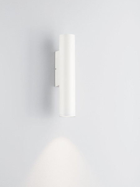 Nova Luce LED Außen-Wandleuchte Torrin 3W warmweiss 3000K IP65 salzwasserfest Weiß Aluminium Ø4,5cm 9050716