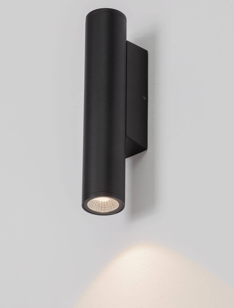 Nova Luce LED Außen-Wandleuchte Torrin 3W warmweiss 2700K IP65 salzwasserfest Anthrazit Aluminium Ø4,5cm 9050719