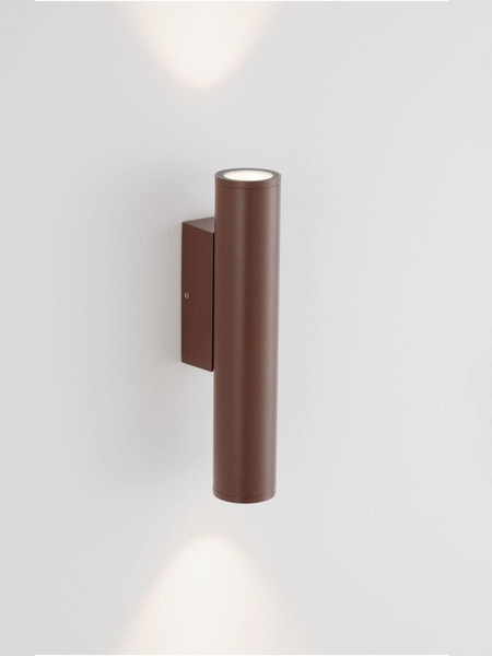 Nova Luce LED Außen-Wandleuchte Torrin 3W 480lm warmweiss 3000K IP65 salzwasserfest Cortenstahl Aluminium Ø4,5cm 9050720