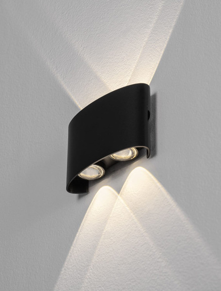Nova Luce LED Außen-Wandleuchte Duomo 5W warmweiss 3000K IP54 Anthrazit Aluminium 12x8cm 9050729