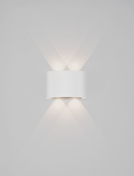 Nova Luce LED Außen-Wandleuchte Duomo 5W warmweiss 3000K IP54 Weiß Aluminium 12x8cm 9050730