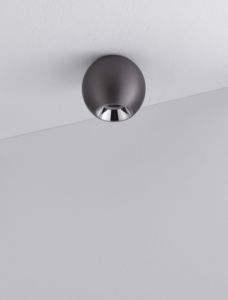 Nova Luce LED Deckenleuchte Nano 13W warmweiss 3000K Grau Aluminium Ø8,5cm 9052031