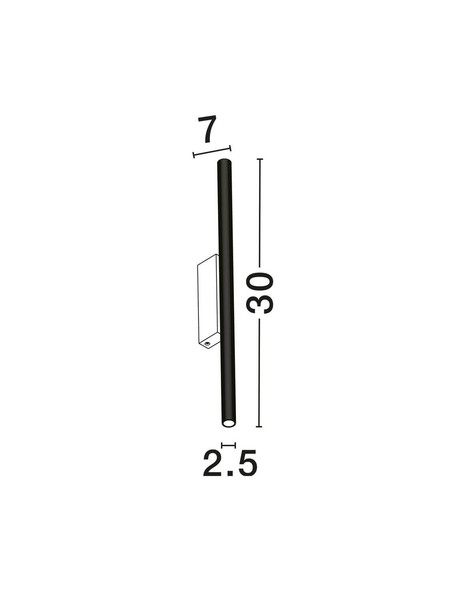 Nova Luce LED Wandleuchte Paron 8W warmweiss 3000K Schwarz Aluminium 30x7cm 9060234