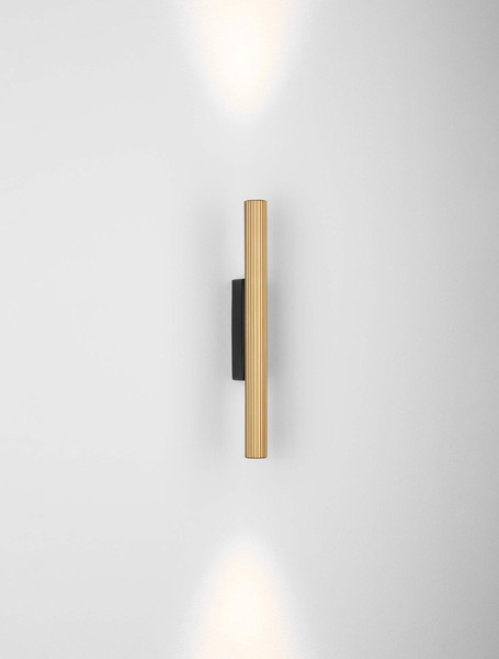 Nova Luce LED Wandleuchte Paron 8W warmweiss 3000K Schwarz Gold Aluminium 30x7cm 9060236