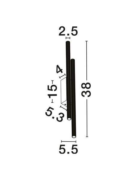 Nova Luce LED Wandleuchte Paron 15W warmweiss 3000K Schwarz Aluminium 38x7cm 9060237