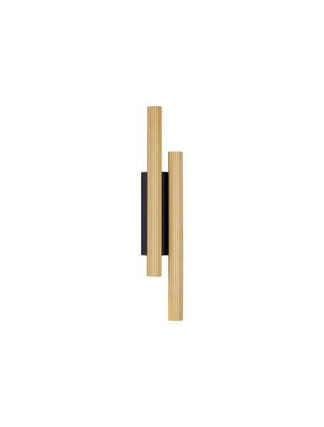 Nova Luce LED Wandleuchte Paron 15W warmweiss 3000K Schwarz Gold Aluminium 38x7cm 9060239