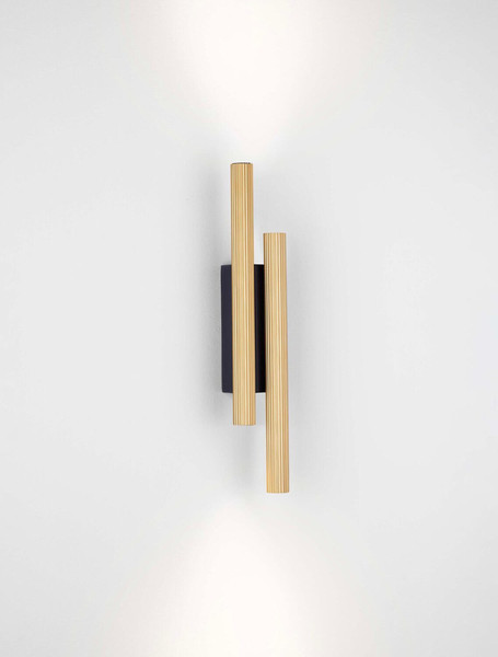 Nova Luce LED Wandleuchte Paron 15W warmweiss 3000K Schwarz Gold Aluminium 38x7cm 9060239