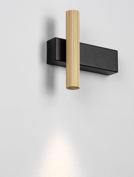 Nova Luce LED Wandleuchte Paron 6W warmweiss 3000K Schwarz Gold Aluminium 15x15cm 9060242