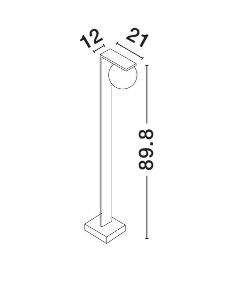 Nova Luce LED Wegeleuchte Oracle 8W warmweiss 3000K IP65 salzwasserfest Schwarz Glas Aluminium 90cm 9060245