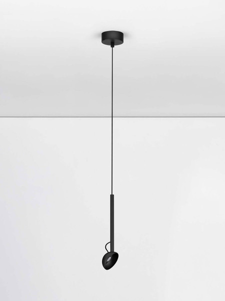 Nova Luce LED Pendelleuchte Ola schwenkbar 4W warmweiss 3000K Schwarz Aluminium Ø8cm 9060251