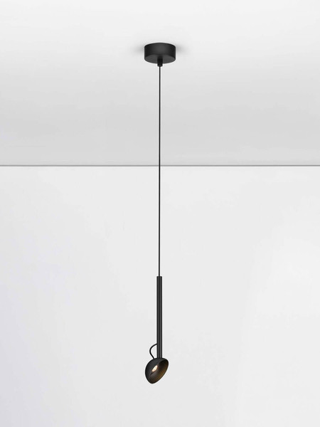 Nova Luce LED Pendelleuchte Ola schwenkbar 4W warmweiss 3000K Schwarz Aluminium Ø8cm 9060251