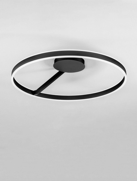 Nova Luce LED Deckenleuchte Bianco dimmbar 48W CCT warm-/neutralweiss 2700/3000/4000K Schwarz Aluminium Ø80cm 9060287