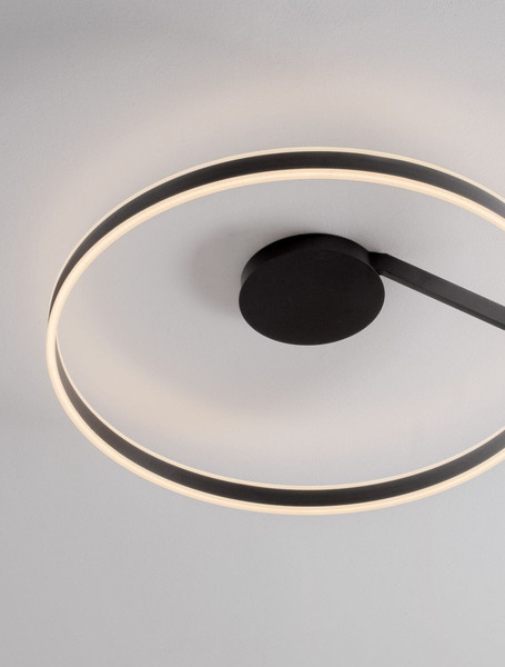 Nova Luce LED Deckenleuchte Bianco dimmbar 48W CCT warm-/neutralweiss 2700/3000/4000K Schwarz Aluminium Ø80cm 9060287