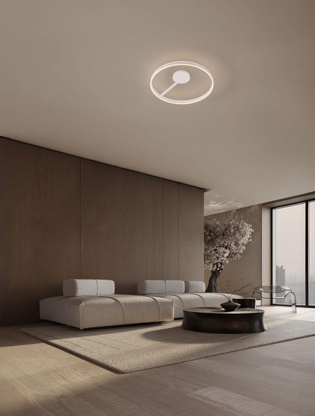 Nova Luce LED Deckenleuchte Bianco dimmbar 48W CCT warm-/neutralweiss 2700/3000/4000K Weiß Aluminium Ø80cm 9060288