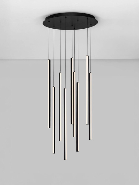 Nova Luce LED Pendelleuchte Gratta dimmbar 48W warmweiss 3200K Schwarz Aluminium Ø50cm 9081804