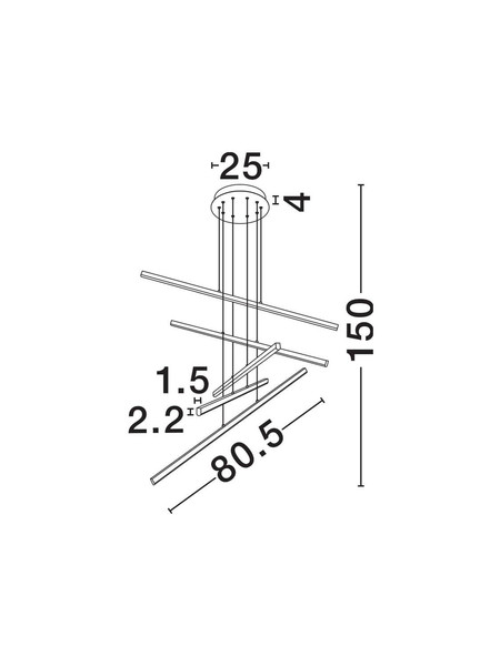 Nova Luce LED Pendelleuchte Gratta dimmbar 49W warmweiss 3200K Schwarz Aluminium Ø80,5cm 9081805