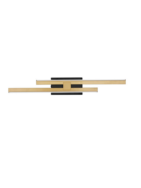 Nova Luce LED Wandleuchte Antama dimmbar 12W warmweiss 3200K Schwarz Gold Stahl Aluminium 53,5x8cm 9081808
