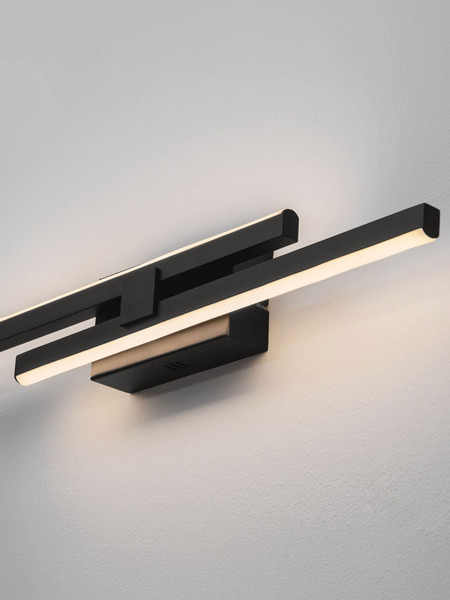 Nova Luce LED Wandleuchte Antama dimmbar 12W warmweiss 3200K Schwarz Stahl Aluminium 53,5x8cm 9081809