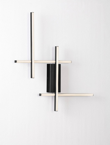 Nova Luce LED Wandleuchte Apecho dimmbar 28W warmweiss 3200K Schwarz Stahl Aluminium 62x59cm 9081811