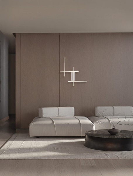 Nova Luce LED Wandleuchte Apecho dimmbar 34W warmweiss 3200K Weiß Stahl Aluminium 62x59cm 9081812