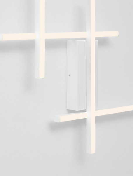 Nova Luce LED Wandleuchte Apecho dimmbar 34W warmweiss 3200K Weiß Stahl Aluminium 62x59cm 9081812