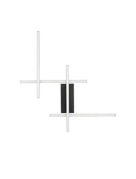 Nova Luce LED Wandleuchte Apecho dimmbar 34W warmweiss 3200K Schwarz Gold Stahl Aluminium 62x59cm 9081813