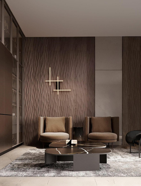Nova Luce LED Wandleuchte Apecho dimmbar 34W warmweiss 3200K Schwarz Gold Stahl Aluminium 62x59cm 9081813