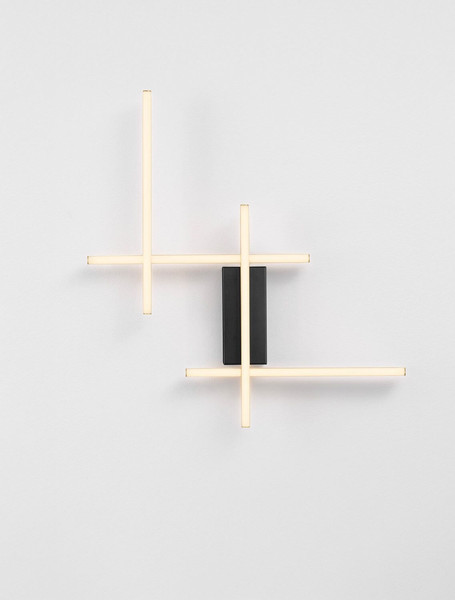 Nova Luce LED Wandleuchte Apecho dimmbar 34W warmweiss 3200K Schwarz Gold Stahl Aluminium 62x59cm 9081813