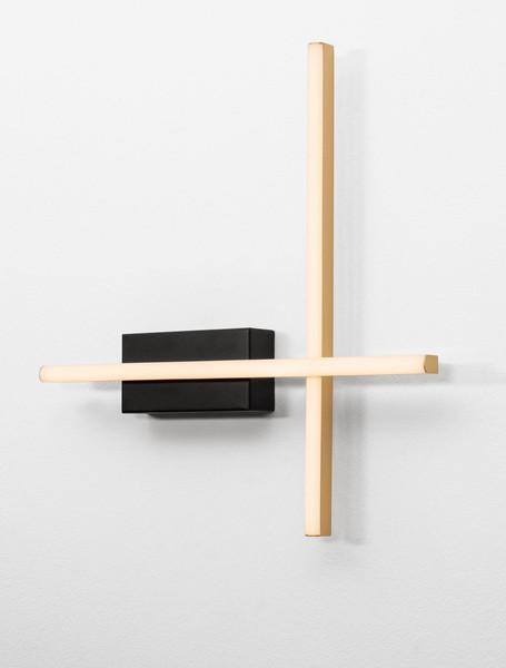 Nova Luce LED Wandleuchte Quam dimmbar 14W warmweiss 3200K Schwarz Gold Stahl Aluminium 41x41cm 9081816