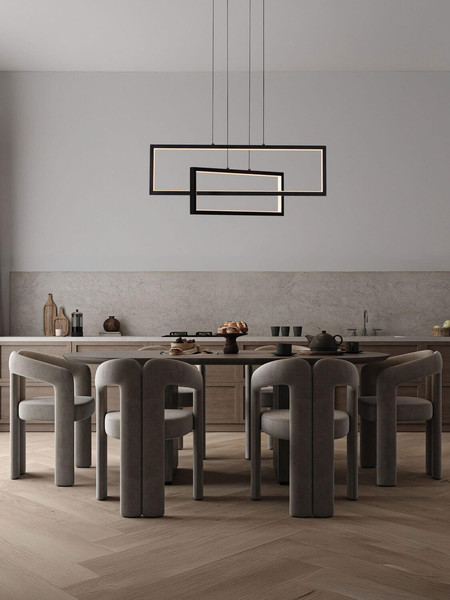 Nova Luce LED Pendelleuchte Alis dimmbar 47W warmweiss 3200K Schwarz Stahl Aluminium 70x9,5cm 9081817