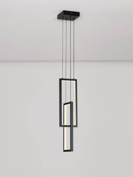 Nova Luce LED Pendelleuchte Alis dimmbar 37W warmweiss 3200K Schwarz Stahl Aluminium 15x14,5cm 9081818