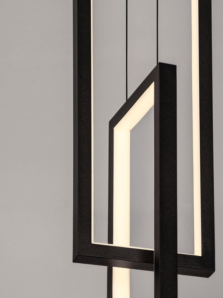 Nova Luce LED Pendelleuchte Alis dimmbar 37W warmweiss 3200K Schwarz Stahl Aluminium 15x14,5cm 9081818