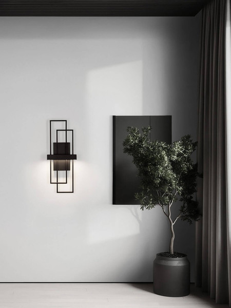 Nova Luce LED Wandleuchte Alis dimmbar 8W warmweiss 3200K Schwarz Stahl Aluminium 51,5x20,5cm 9081819