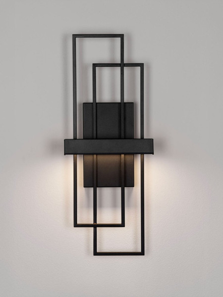 Nova Luce LED Wandleuchte Alis dimmbar 8W warmweiss 3200K Schwarz Stahl Aluminium 51,5x20,5cm 9081819