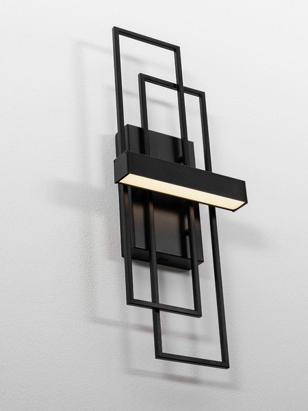 Nova Luce LED Wandleuchte Alis dimmbar 8W warmweiss 3200K Schwarz Stahl Aluminium 51,5x20,5cm 9081819