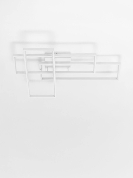 Nova Luce LED Deckenleuchte Alis dimmbar 48W warmweiss 3200K Weiß Stahl Aluminium 65x50cm 9081821