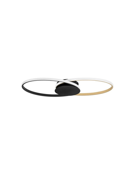 Nova Luce LED Deckenleuchte Aveo dimmbar 43W warmweiss 3200K Schwarz Gold Stahl Aluminium 69x32cm 9081825